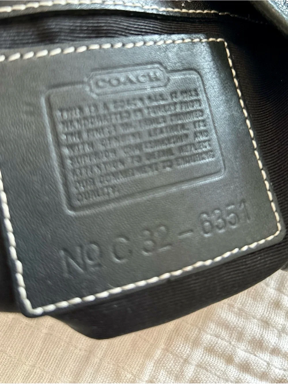 Vintage Coach SoHo Signature C Crescent Hobo Black & Gray Handbag 6351